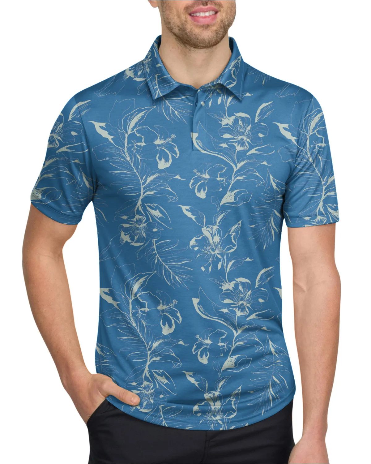 Men's Simple Pattern Performance Polos - PREORDER