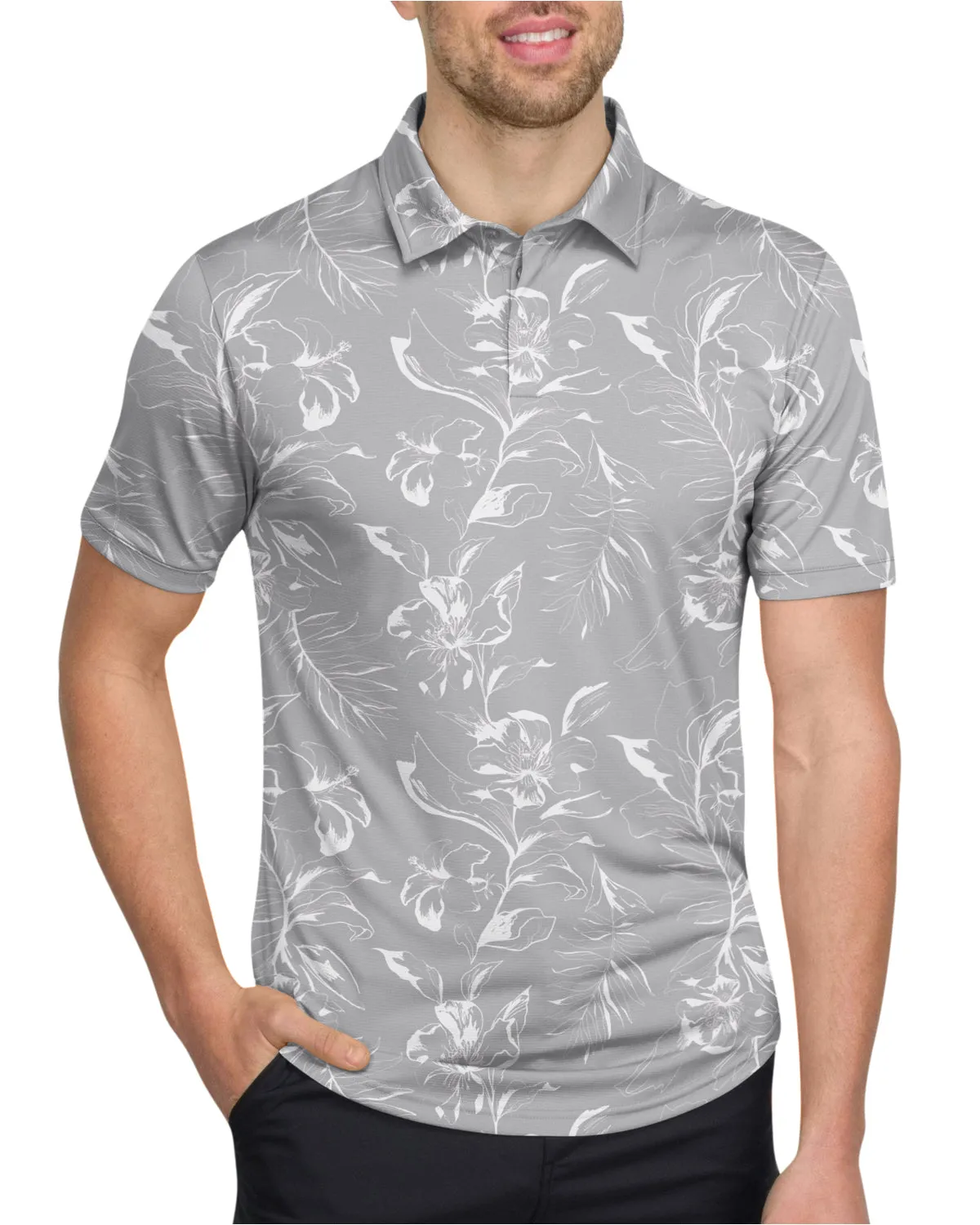 Men's Simple Pattern Performance Polos - PREORDER