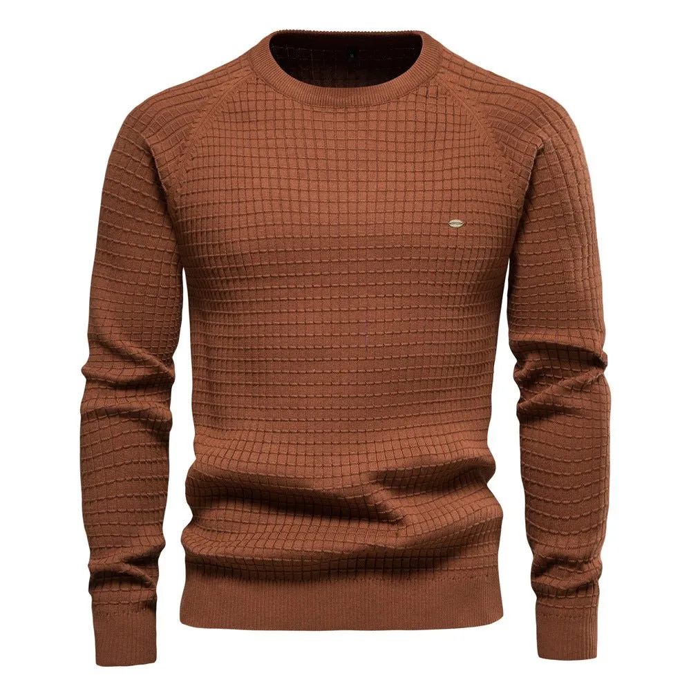 Men’s Textured Knit Crew Neck Jumper – Classic Style with a Modern Edge