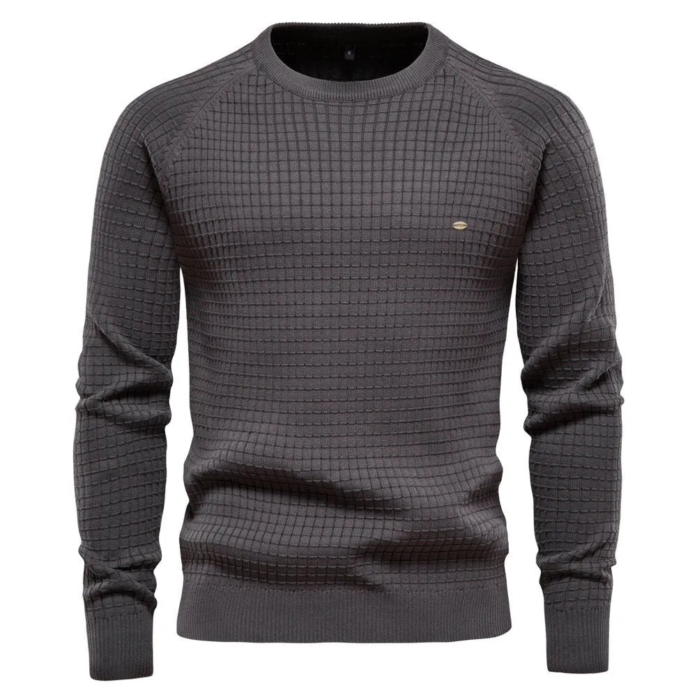 Men’s Textured Knit Crew Neck Jumper – Classic Style with a Modern Edge