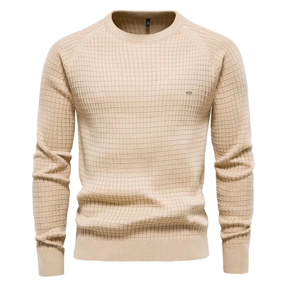 Men’s Textured Knit Crew Neck Jumper – Classic Style with a Modern Edge