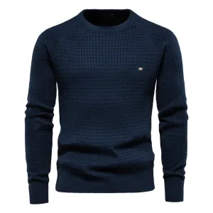 Men’s Textured Knit Crew Neck Jumper – Classic Style with a Modern Edge