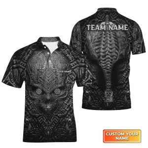 Metal Skull Dartboard Personalized Name & Team Name 3D Polo Shirt With Pocket Tad