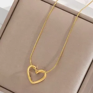 Mini Hollow Twist Heart Pendant Necklace