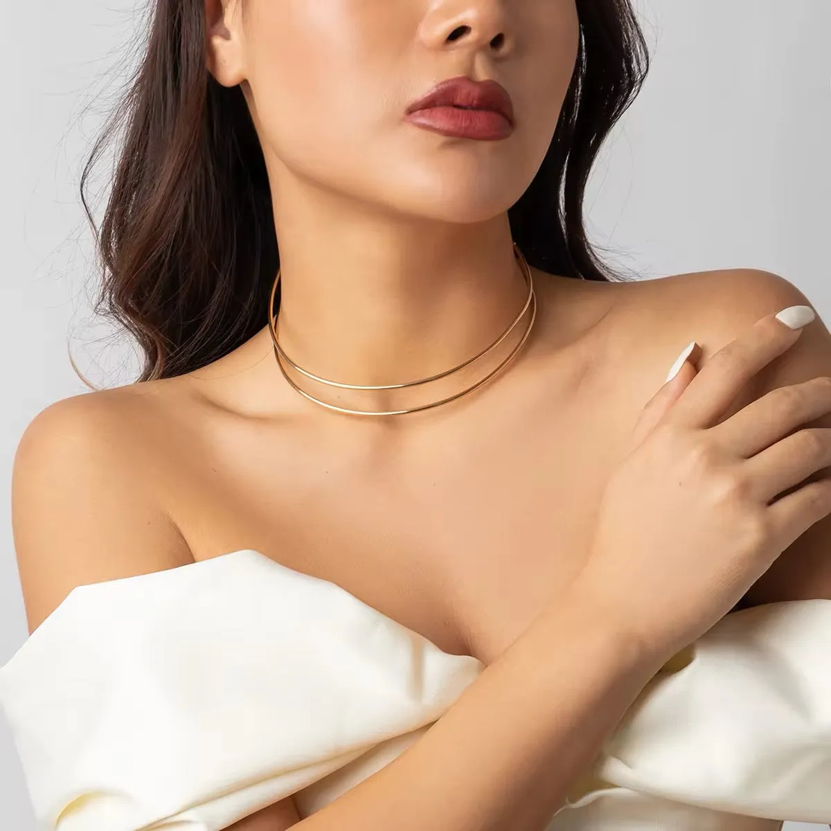 Minimalist African Iron Ring Collar Necklace