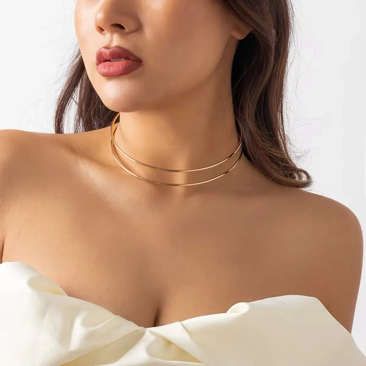 Minimalist African Iron Ring Collar Necklace