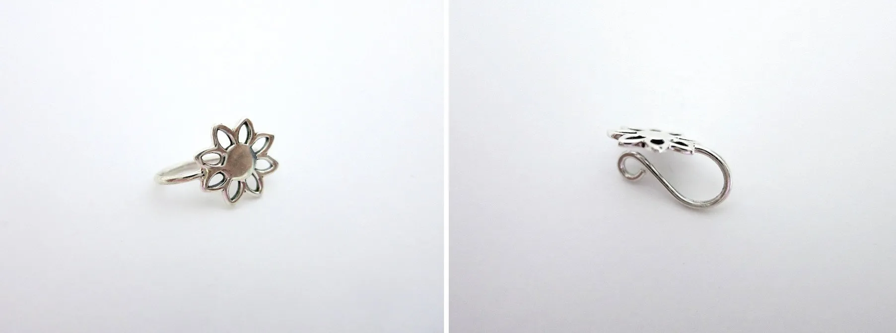 Minimalist, and elegant floral outline nose pin
