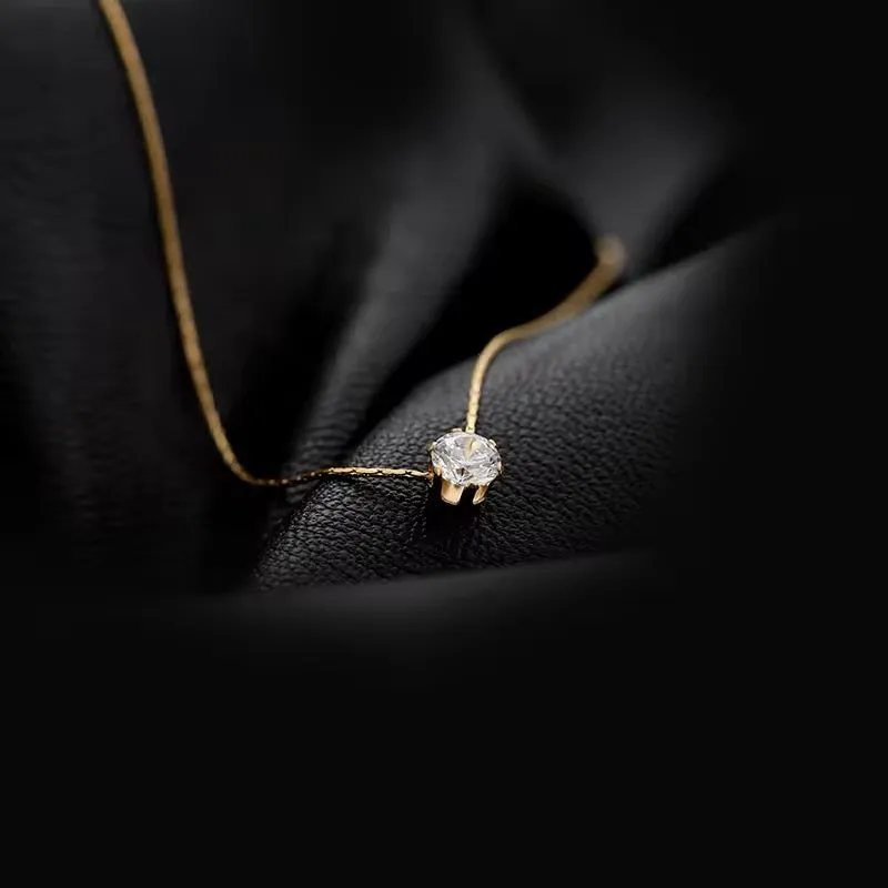 Minimalist Elegant Sparkling Zircon Clavicle Chain Necklace