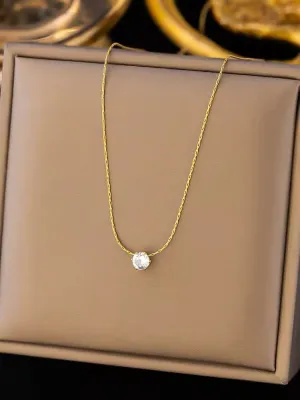 Minimalist Elegant Sparkling Zircon Clavicle Chain Necklace
