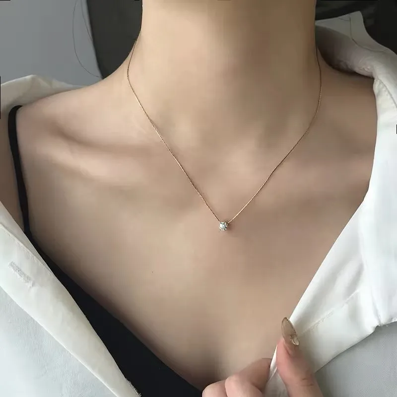 Minimalist Elegant Sparkling Zircon Clavicle Chain Necklace