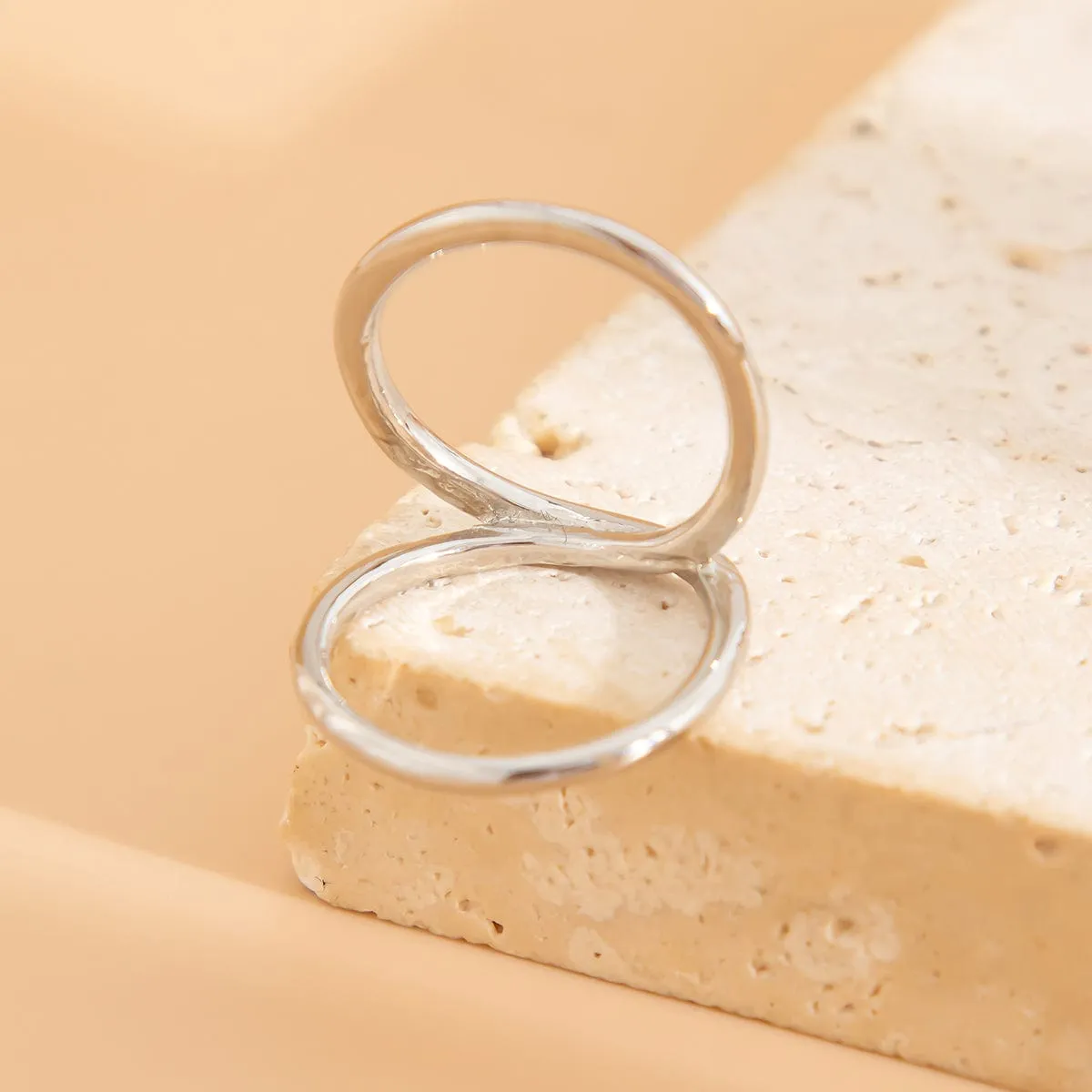 Minimalist Gold Silver Plated Duo Circle Ring