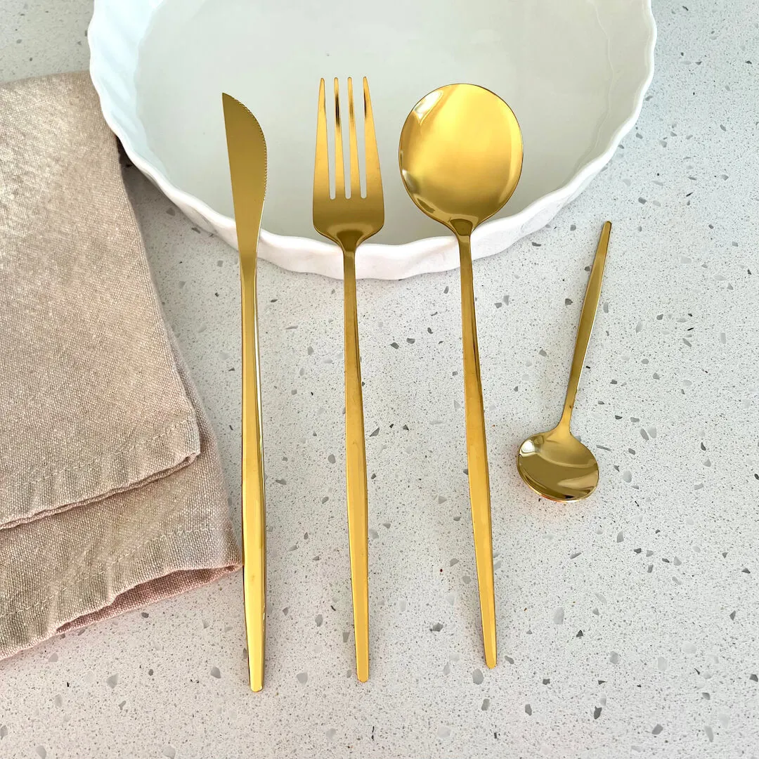 Minimalist Golden Flatware Set