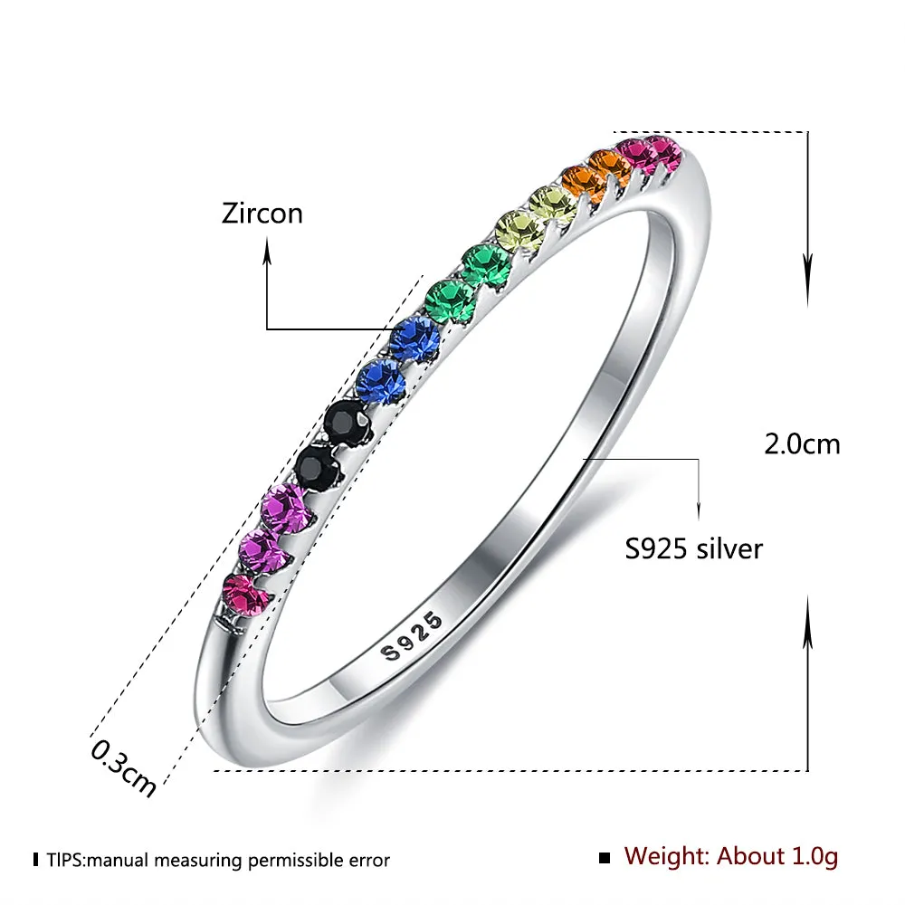 Minimalist Rainbow Crystals Ring