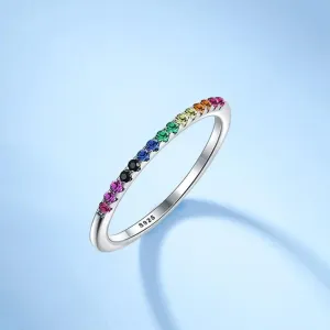 Minimalist Rainbow Crystals Ring