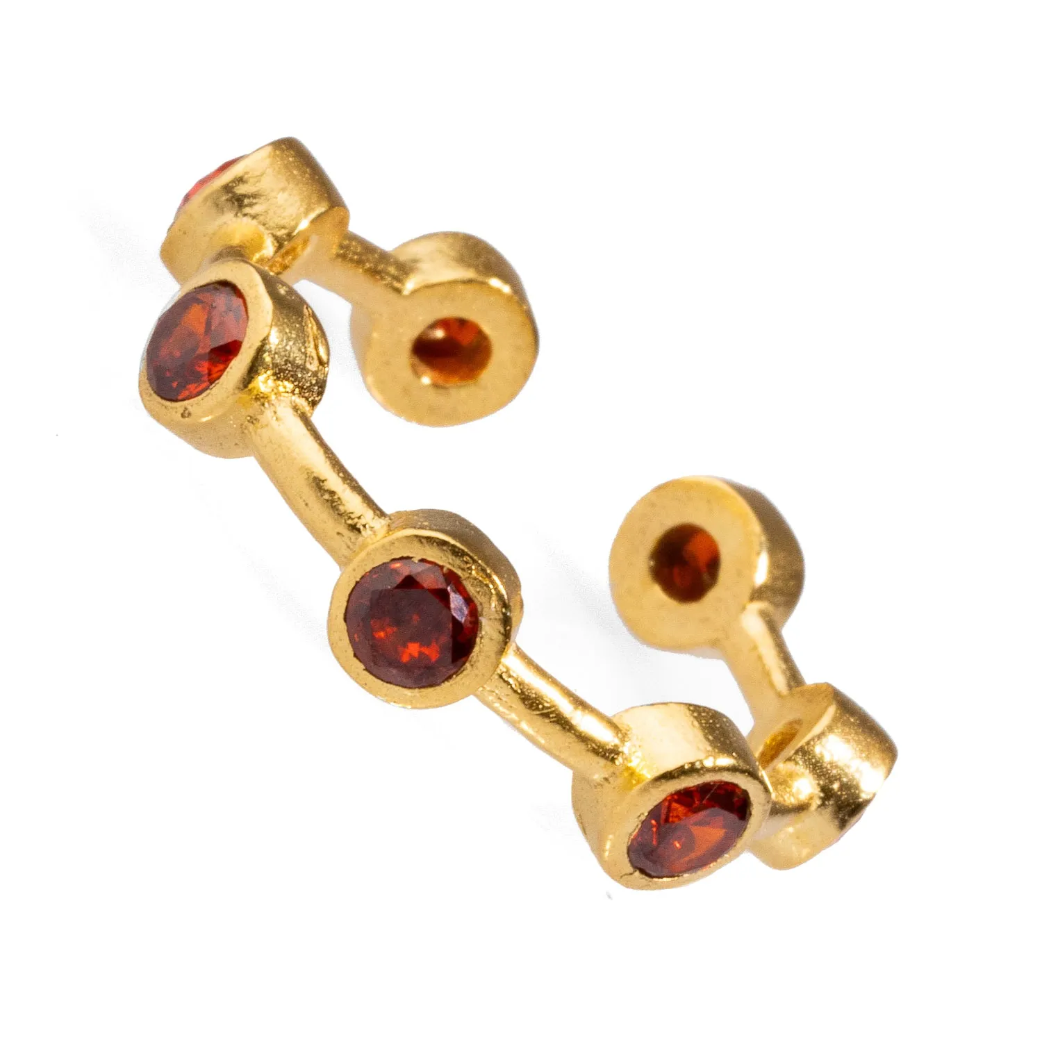 Minimalist Ruby Stone & Gold Stackable Adjustable Ring