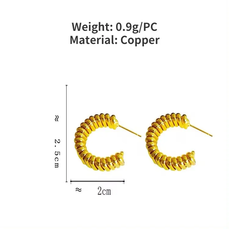 Minimalist Vintage C-Shaped Hoop Earrings