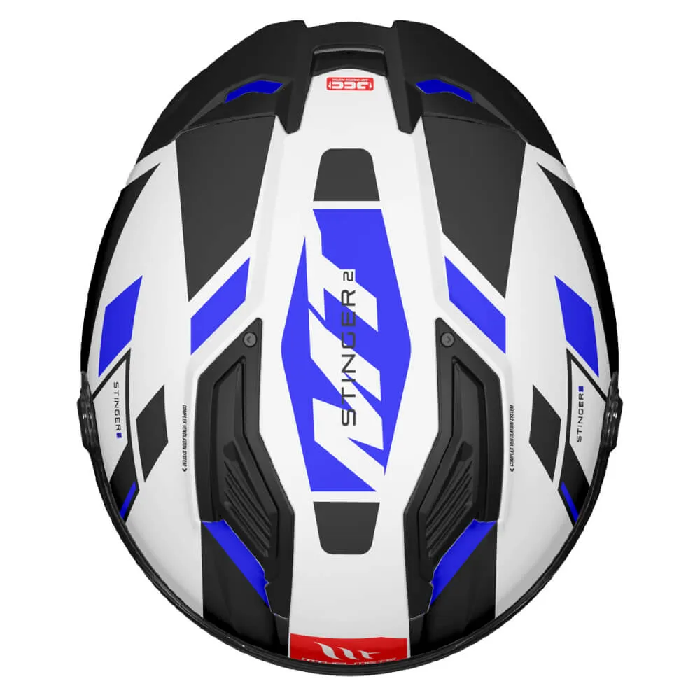 MT Stinger 2 Helmet Zivze A7 Gloss Black / White / Blue