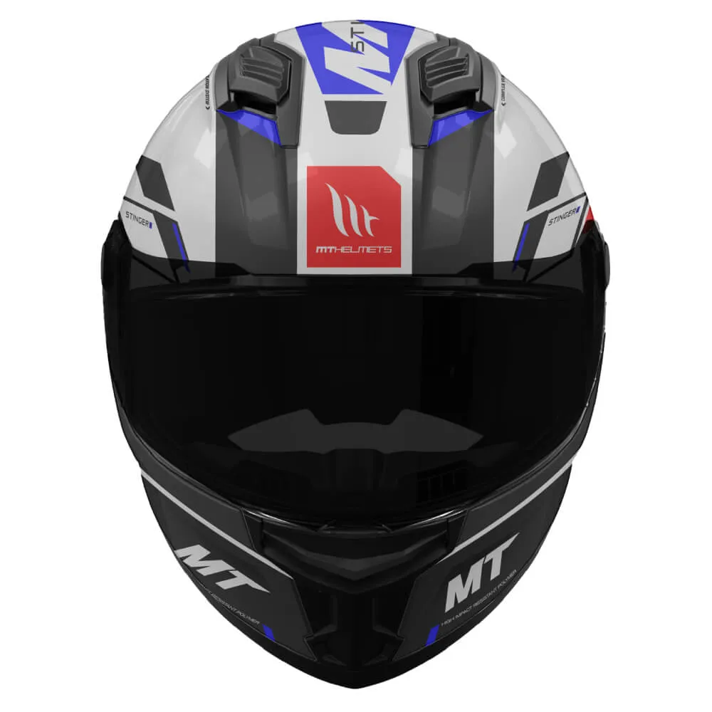 MT Stinger 2 Helmet Zivze A7 Gloss Black / White / Blue