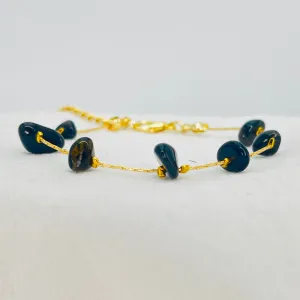 Natural Stone Adjustable Chain Bracelet –Elegant & Versatile