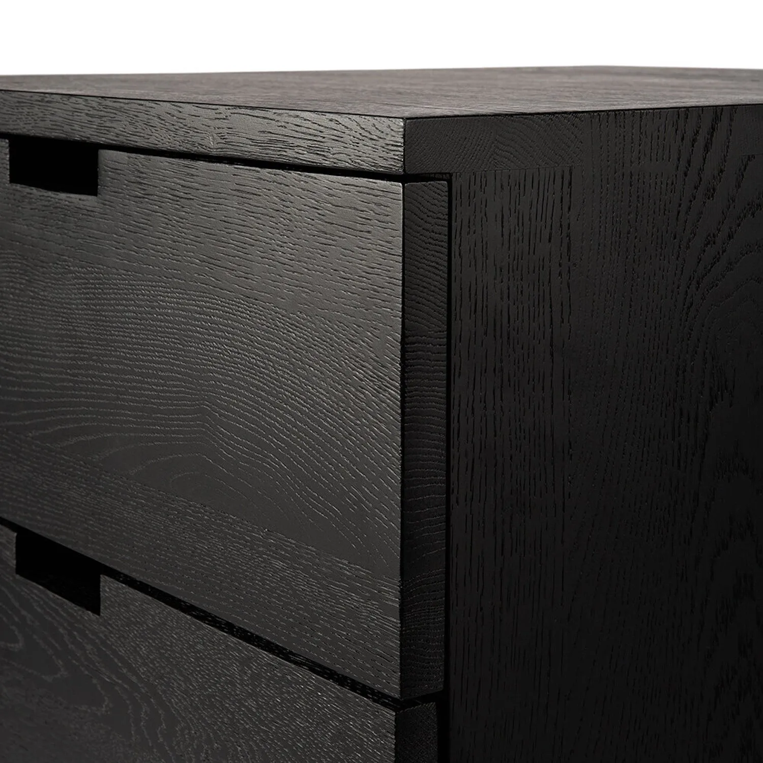 Oak Billy Black Drawer Unit - Varnished