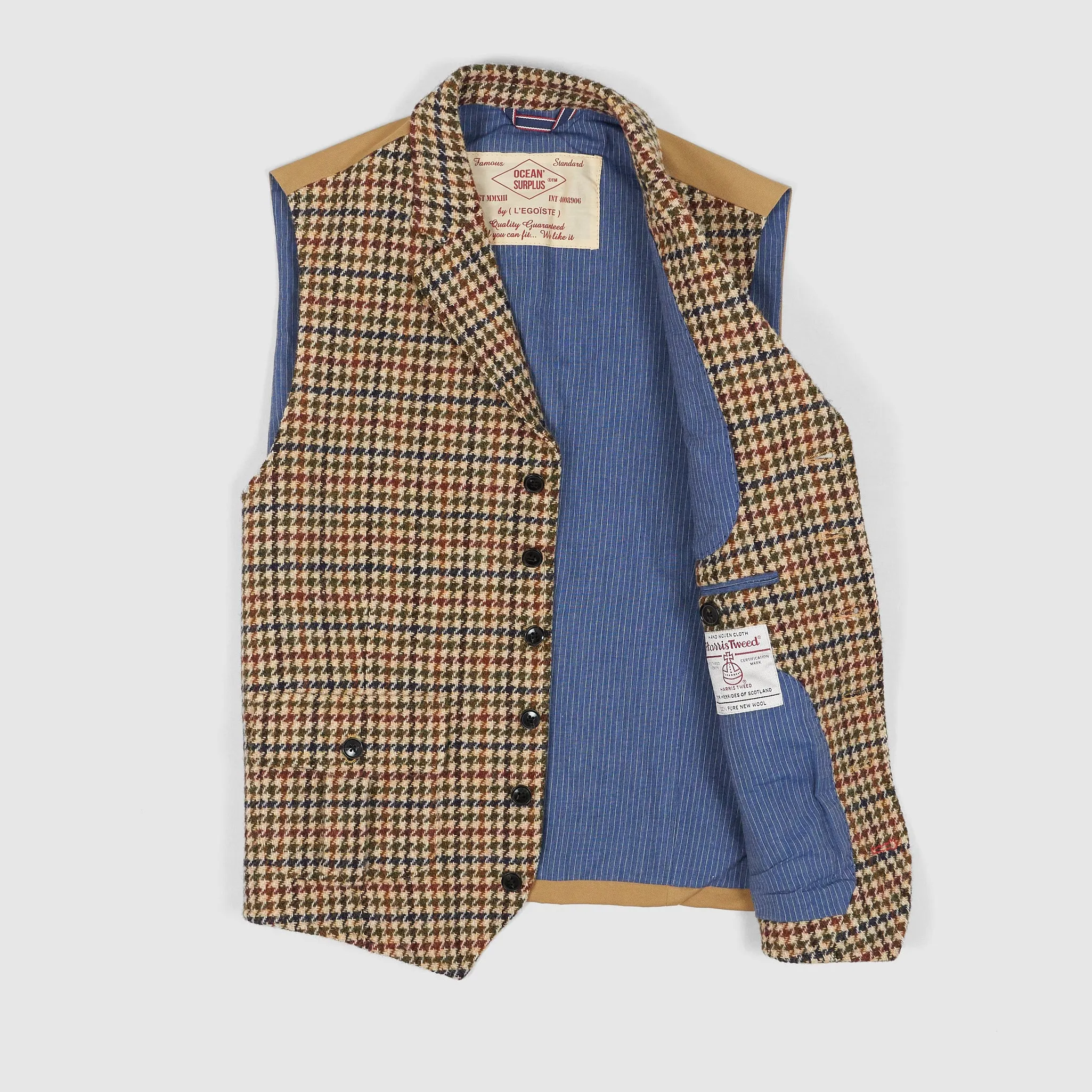 Ocean Surplus Harris Tweed Marius Pocket Vest