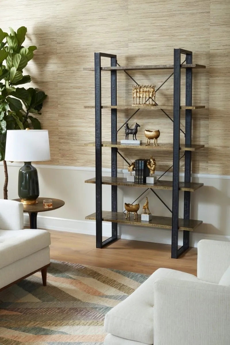 Odeon Etagere / Antique Brass and Dark Bronze