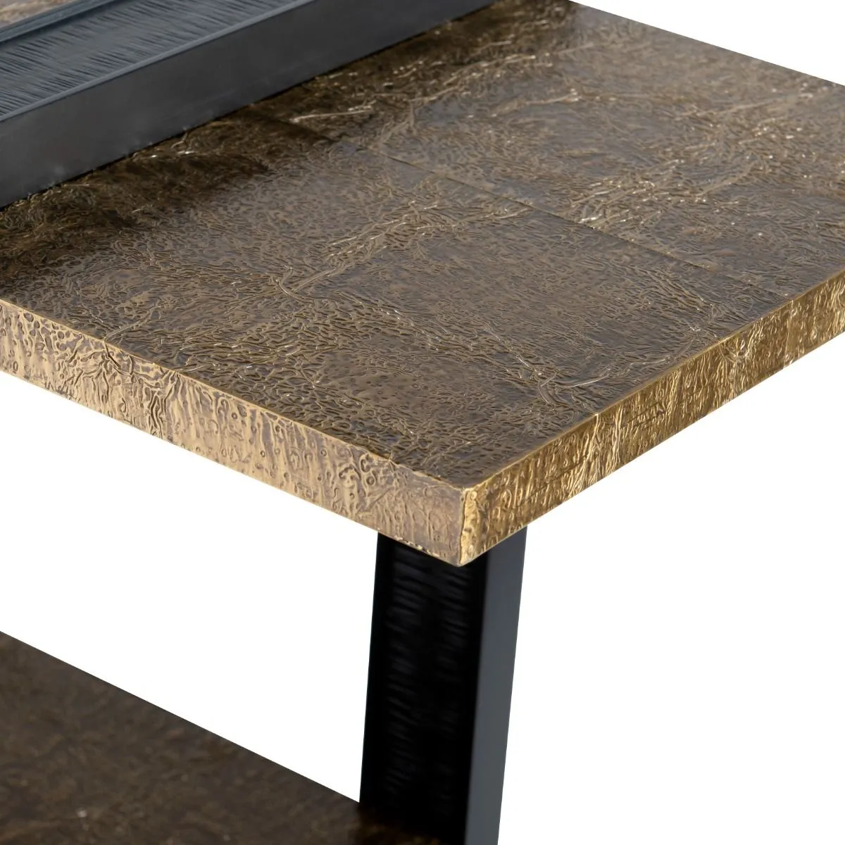 Odeon Low Shelf / Antique Brass and Dark Bronze