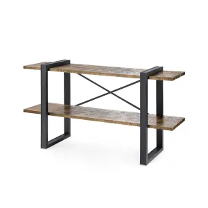 Odeon Low Shelf / Antique Brass and Dark Bronze