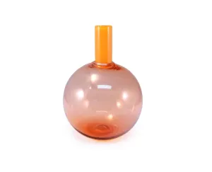 Orange Sphere Tube Top Vase