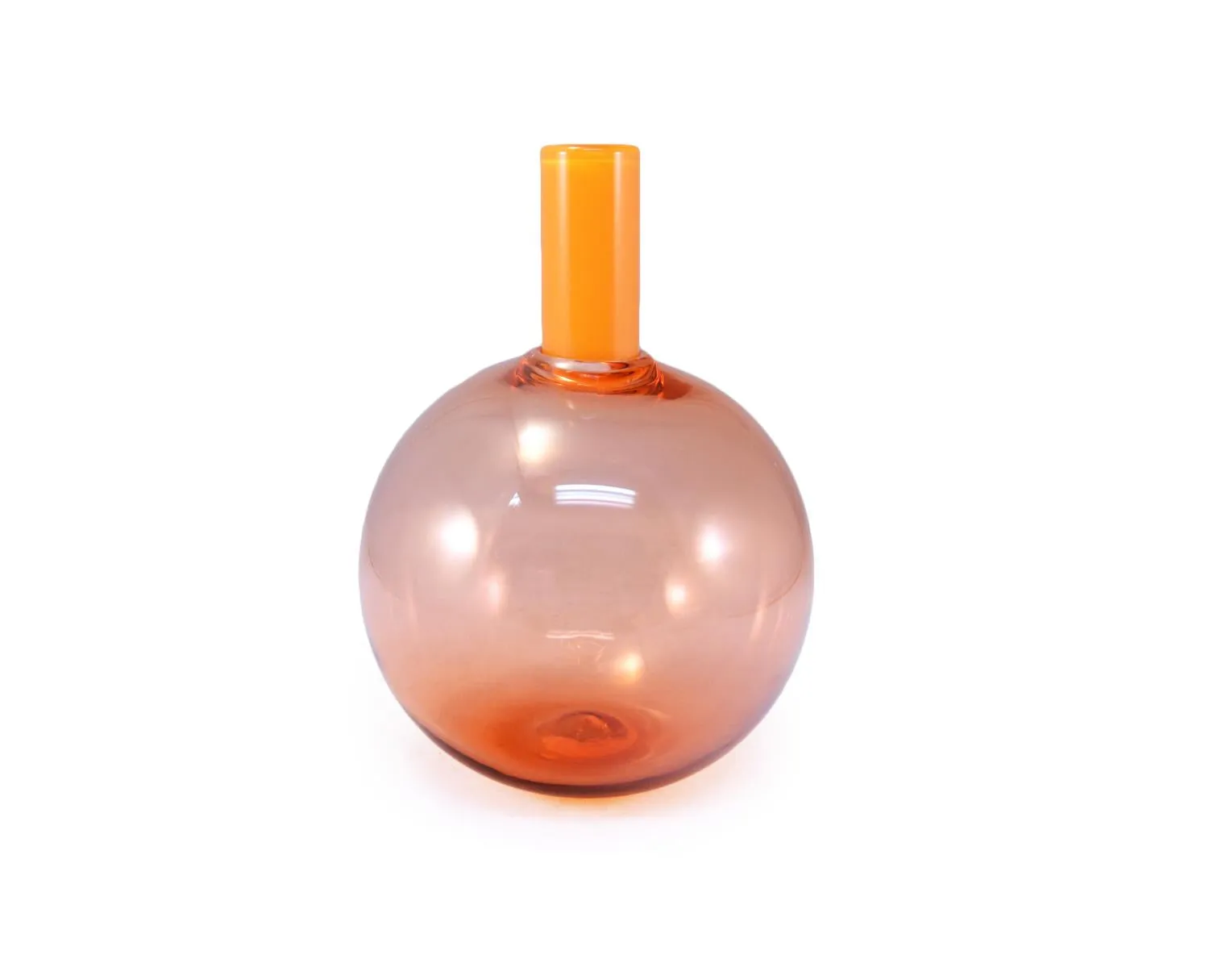 Orange Sphere Tube Top Vase