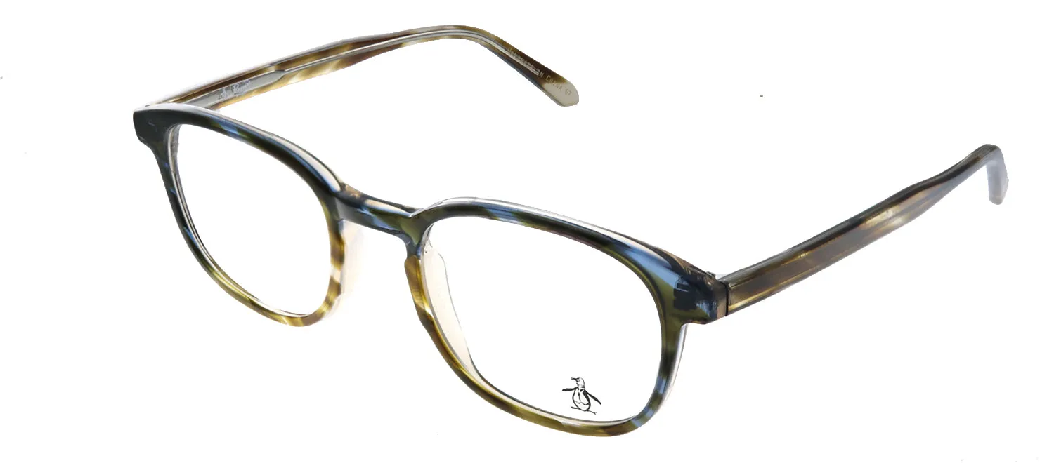 Original Penguin PE Stewart LT Rectangle Plastic Tortoise/ Havana Eyeglasses with Demo Lens