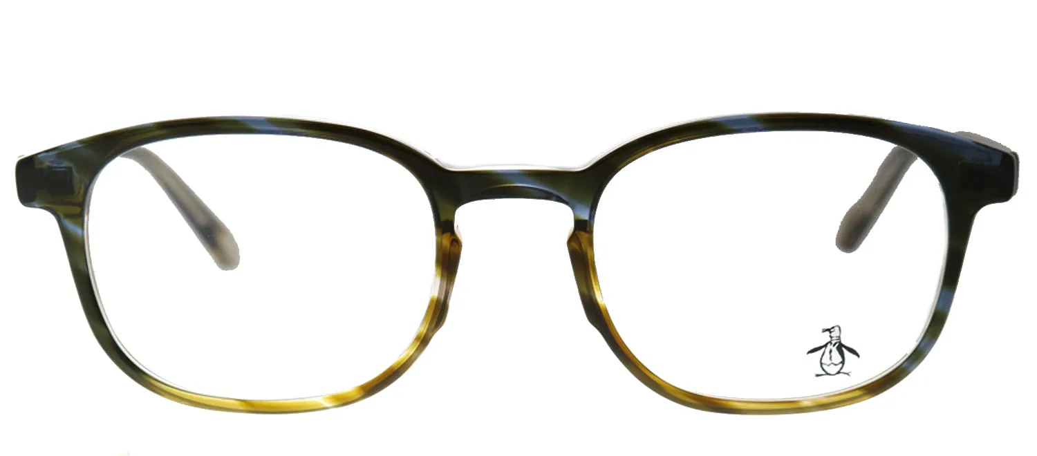 Original Penguin PE Stewart LT Rectangle Plastic Tortoise/ Havana Eyeglasses with Demo Lens