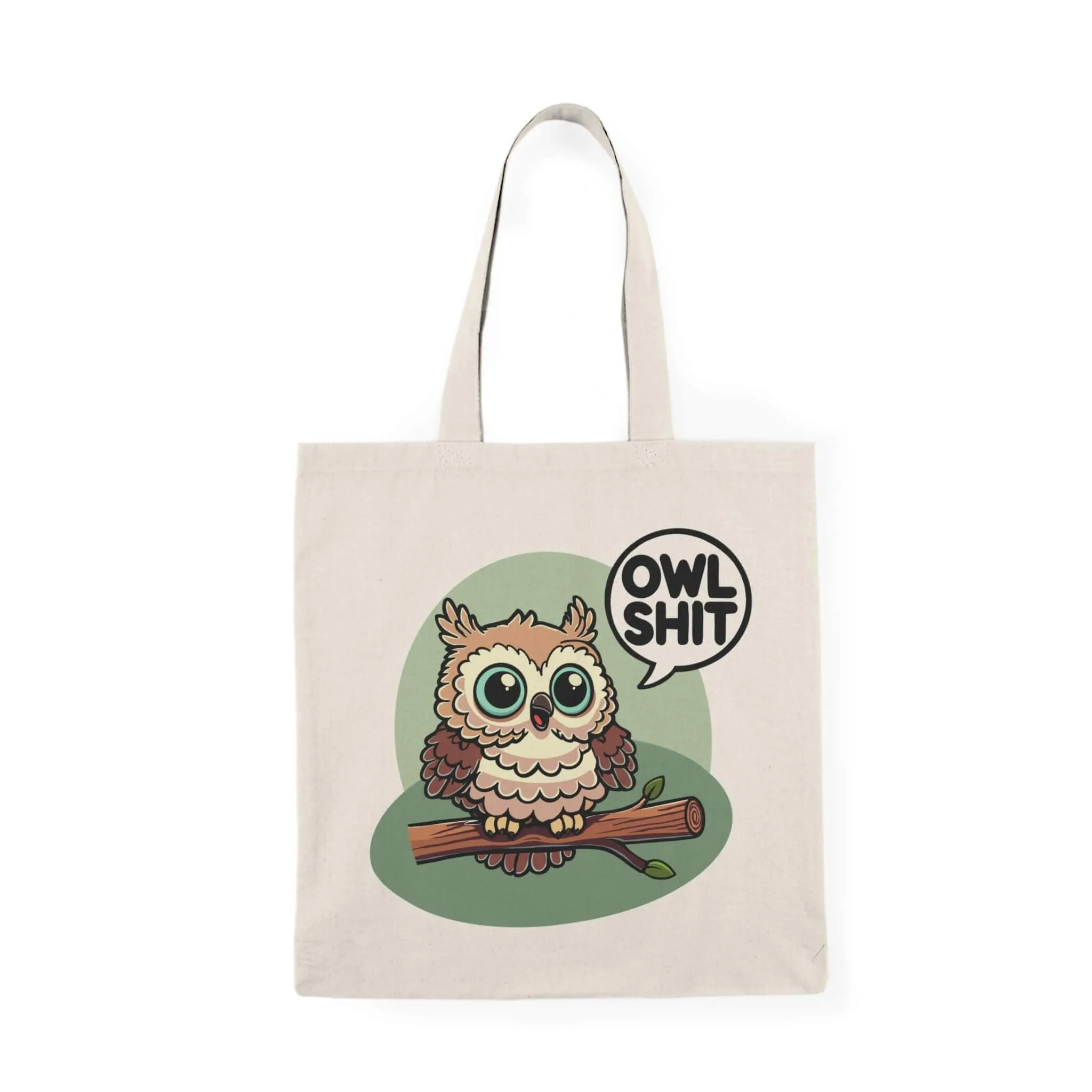 Owl Shit Tote Bag – Funny Owl Cotton Tote – Recycled Canvas Shopper – Eco-Friendly Thick Cotton Gift – Quirky Humorous Animal Bag