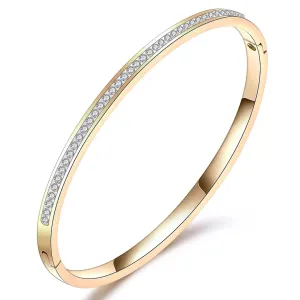 Pave Crystals Cuff Bangle Bracelet