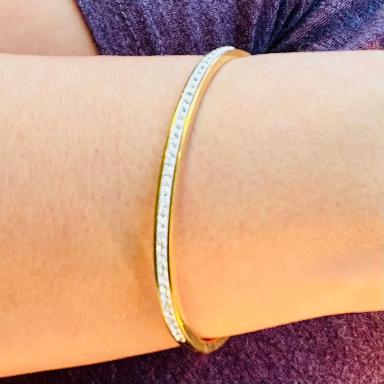Pave Crystals Cuff Bangle Bracelet