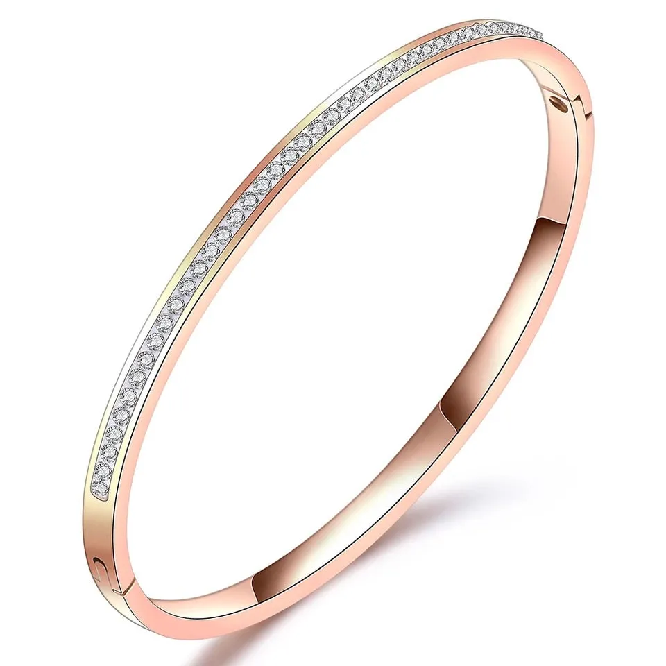 Pave Crystals Cuff Bangle Bracelet