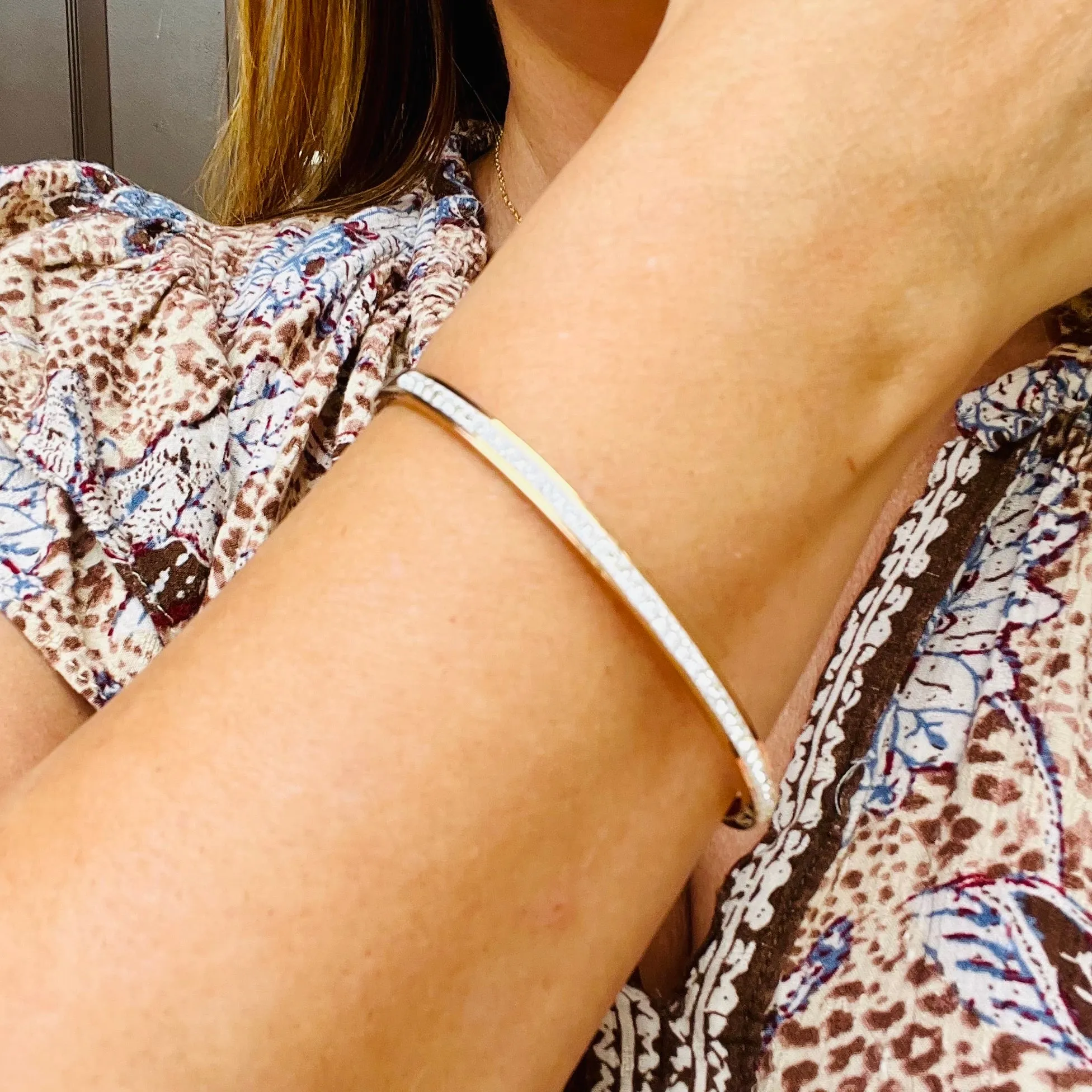 Pave Crystals Cuff Bangle Bracelet