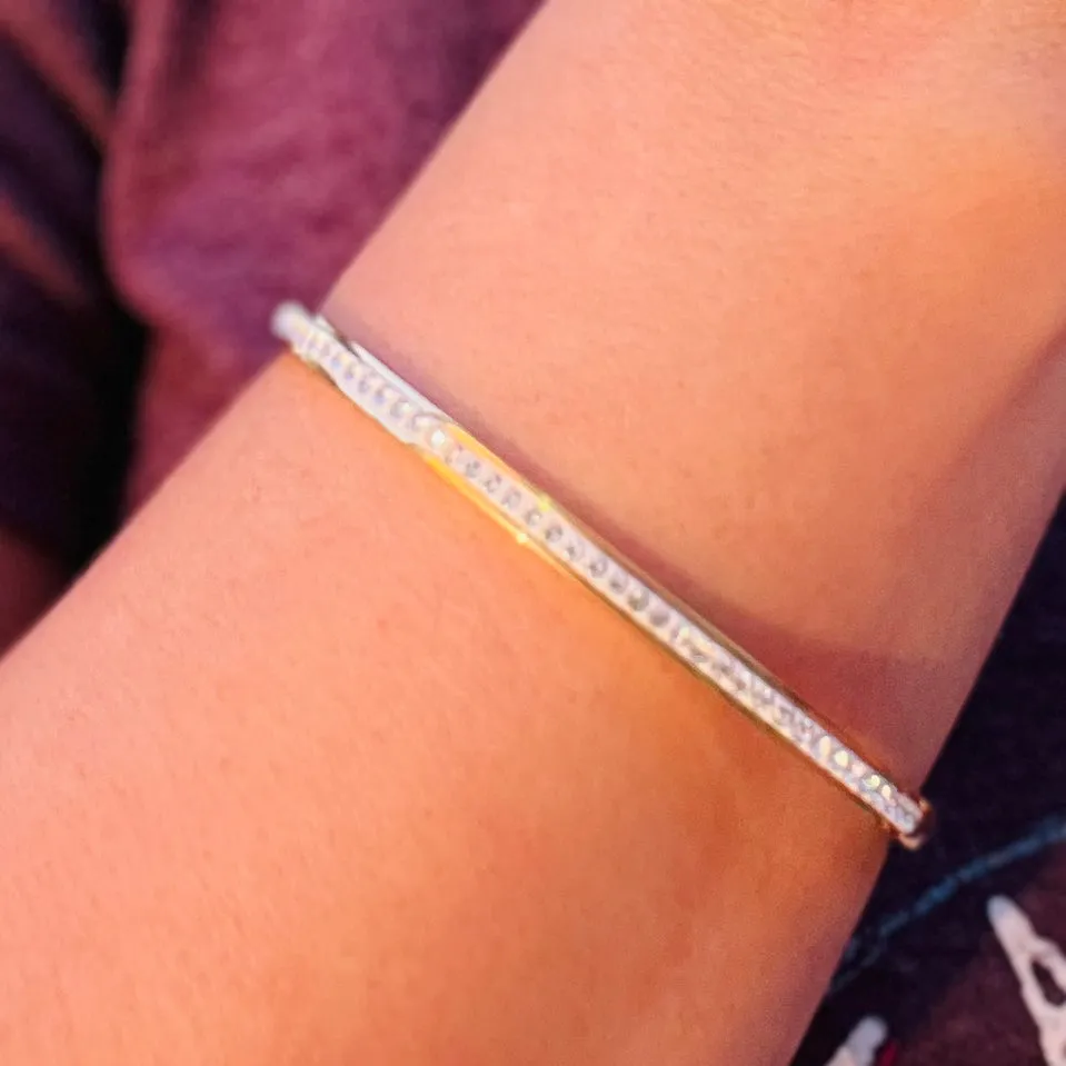 Pave Crystals Cuff Bangle Bracelet