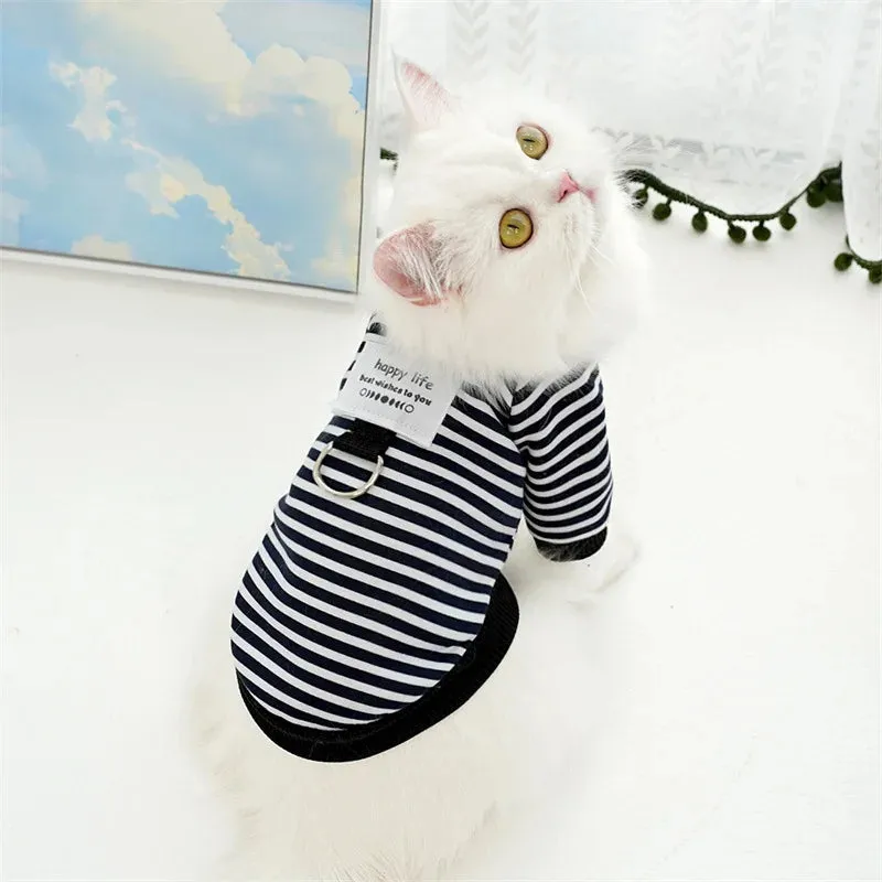 Pet Dog Hoodies Autumn Winter Warm Dog Clothes for Small Dogs Kitten Puppy Costumes Pet Striped Dog Shirt Chihuahua Sweatshirt