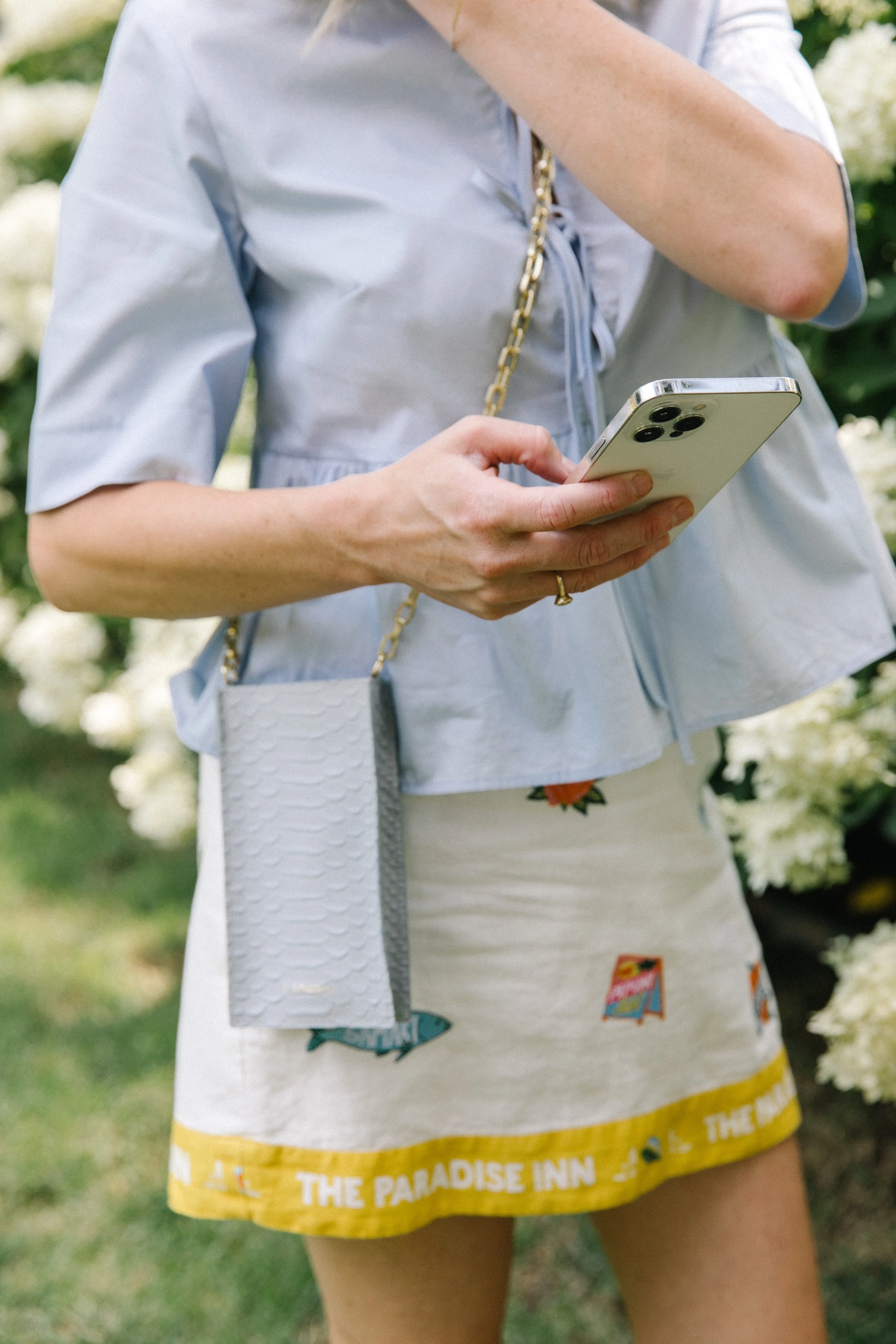 PHONE POUCH | Dove Blue Python