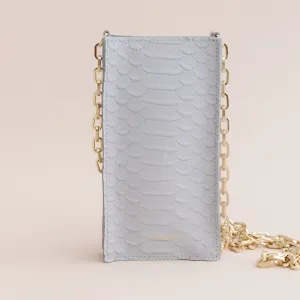 PHONE POUCH | Dove Blue Python