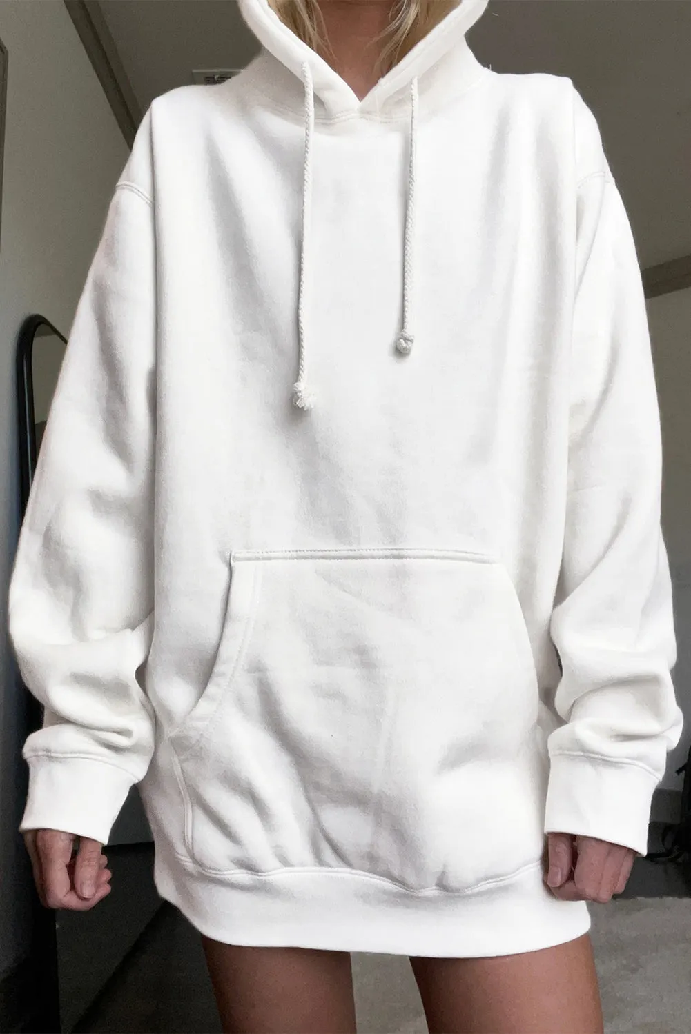 Plus Size Long Sleeve Sweatshirt Plain Oversized Pullover Hoodie Women's
