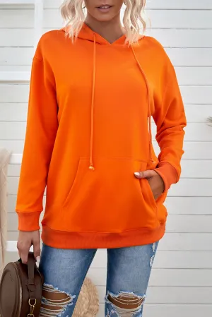 Plus Size Long Sleeve Sweatshirt Plain Oversized Pullover Hoodie Women's
