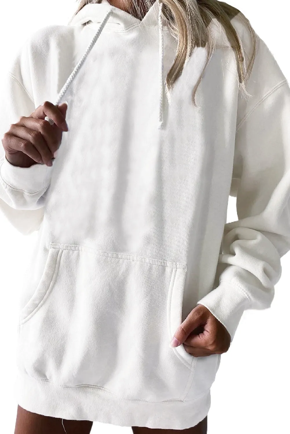Plus Size Long Sleeve Sweatshirt Plain Oversized Pullover Hoodie Women's