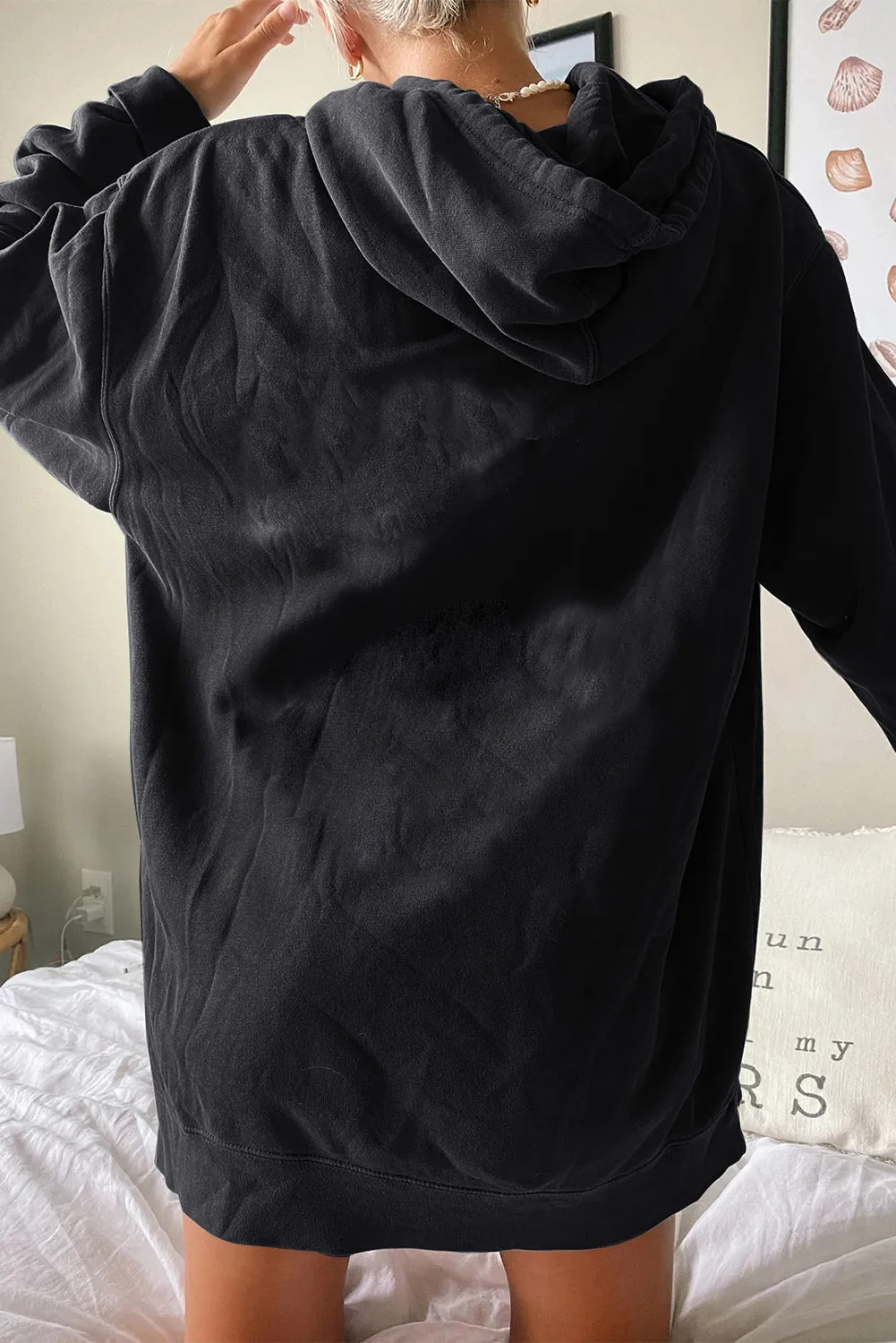 Plus Size Long Sleeve Sweatshirt Plain Oversized Pullover Hoodie Women's