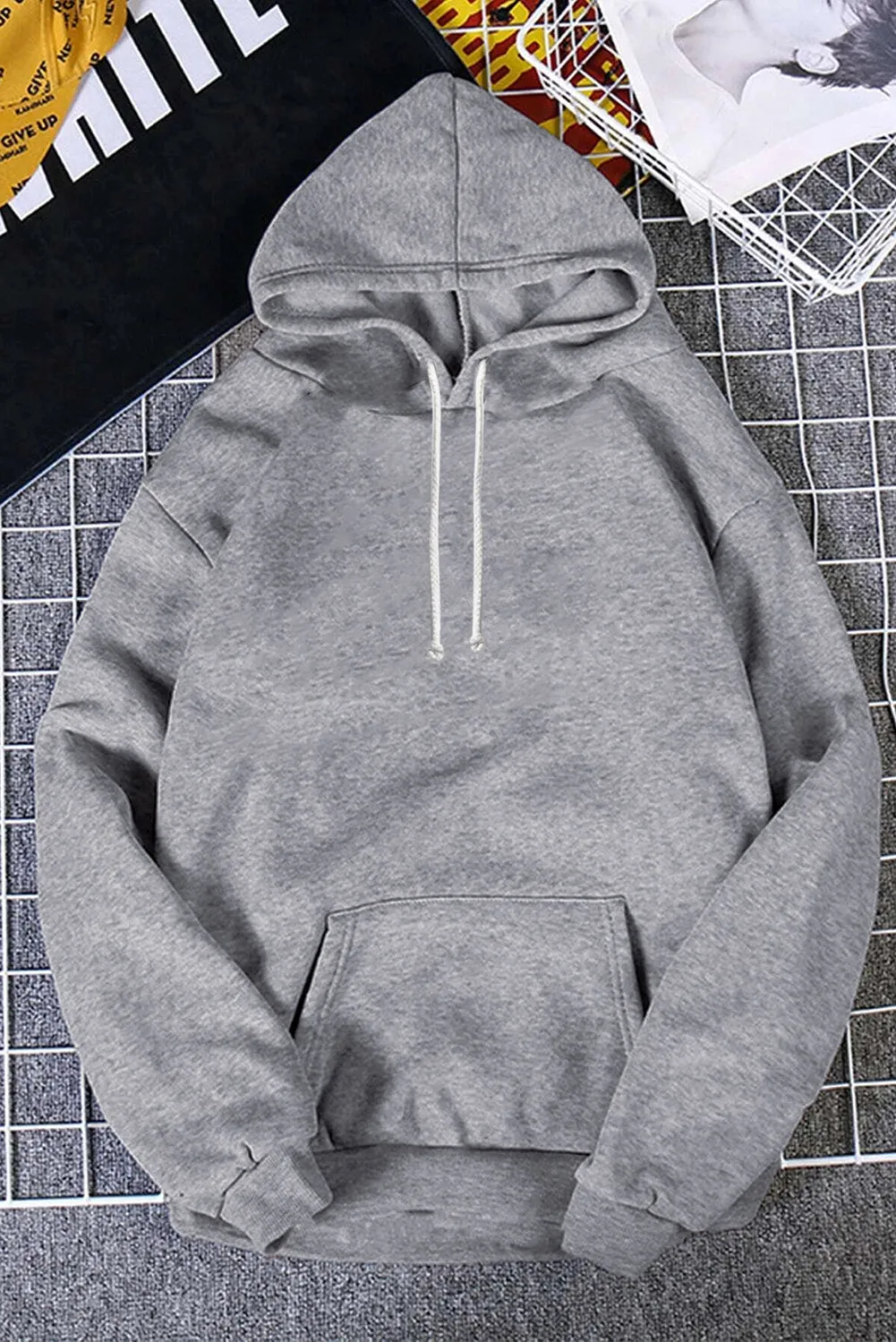 Plus Size Long Sleeve Sweatshirt Plain Oversized Pullover Hoodie Women's