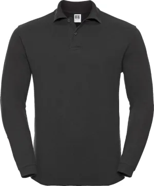 POLO T-Shirt Russell Heavy Cotton Pique Poloshirt R569L Long Sleeve Black S