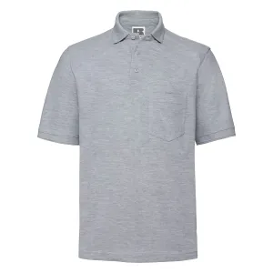 POLO T-Shirt Russell Heavy Duty Cotton Pique Poloshirt Work Golf R011M Grey S
