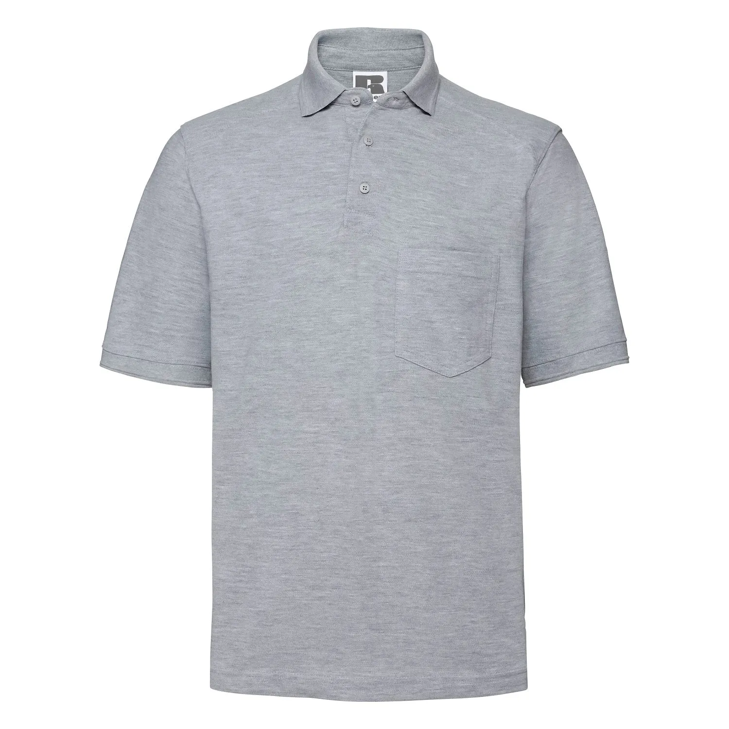 POLO T-Shirt Russell Heavy Duty Cotton Pique Poloshirt Work Golf R011M Grey S