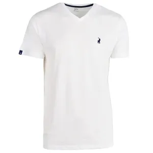 Polo V Neck Mens T-Shirt White